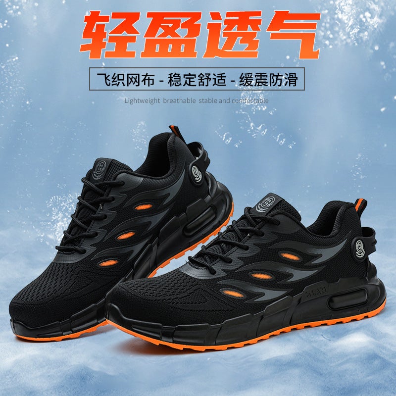 New Style Labor Protection Shoes Men'S Summer Breathable Deodorant Lightweight Soft Bottom Fly-Woven Anti-Smashing Anti-Puncture Safety Insulated Shoes 10Kv - Image 2